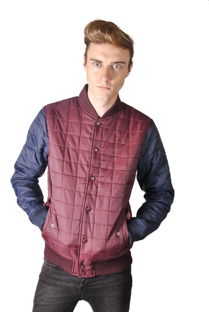 Mens Quilted Baseball Jacket